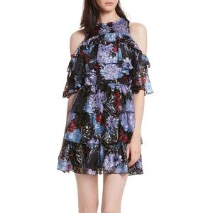 Alice + Olivia Nicola Cold Shoulder Ruffle Dress